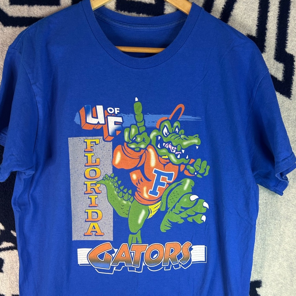 Vintage Florida Gators T-Shirt Graphic Tee Size Large NCAA Football 90s Blue VTG